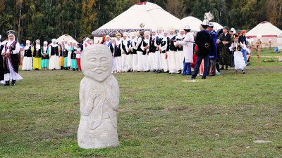 Balbaly - a stone statue Word nomad Games with Baibol travel