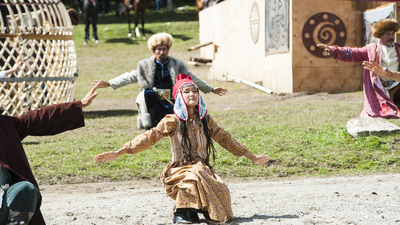 National dances of Kyrgyz at Word nomad Games with Baibol travel