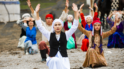 Kyrgyz Traditional Dance World Nomads games with Baibol travel