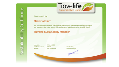 Ecotourism / Sustainability : Baïbol travel Travelife Certificate
